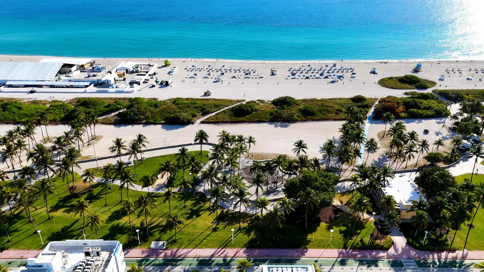 A bird's eye view of a beach and ocean