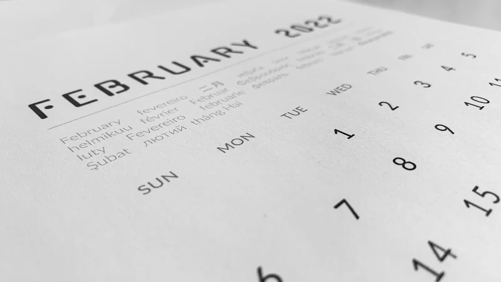 a close up of a calendar on a table
